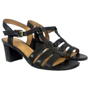 Naturaliser N5 Comfort Priya Black Leather Low Block Heel Strappy Sandals
